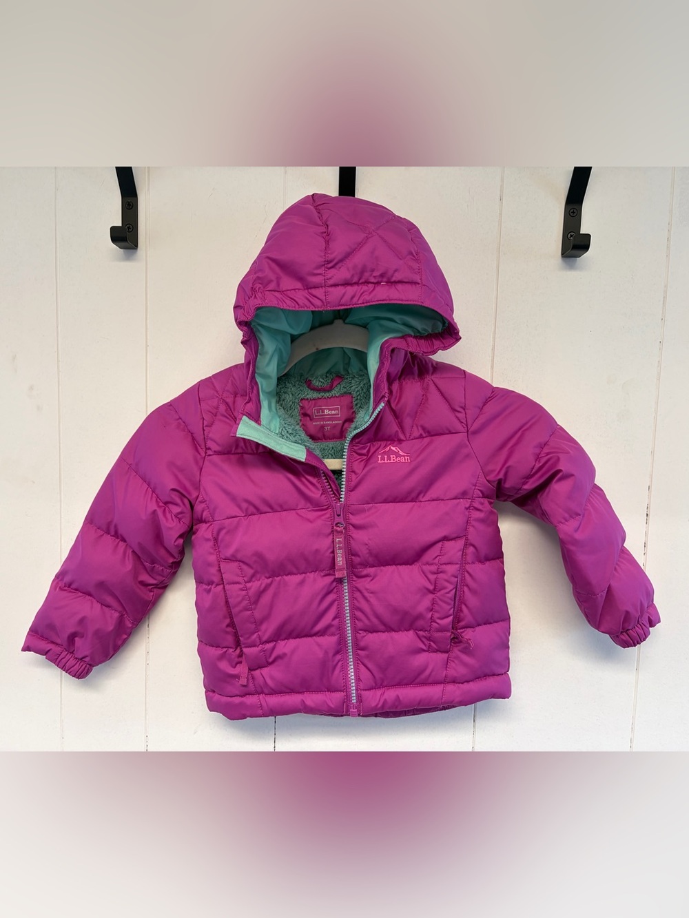 L.L.Bean Toddler Girls Down Puffer Jacket 3T Sherpa Lined